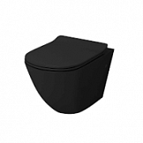 Унитаз подвесной GR-4411B черный, безободковый с тонким сиденьем