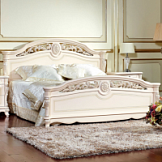 Кровать Afina белая с жемчугом  МДФ, Белый, 180х200 см