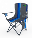 Кресло складное усиленное 57х57х90 голубое (сталь d19мм) К502