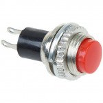 Выключатель-кнопка ON-OFF металл красная 220В 2А(2с) d10 2