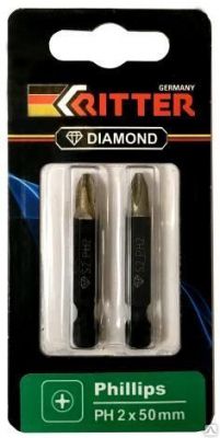 Бита PH 2x50мм Ritter Diamond магнитная алмазное покрытие 2шт 20112055