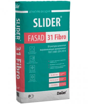Штукатурка цементная "Slider Fasad 31 Fibro" (40 кг) Dauer