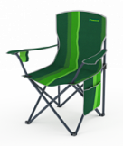 Кресло складное усиленное 57х57х90 классический зеленый (сталь d19мм) К502