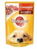 Корм Pedigree пауч для всех пород собак, говядина в соусе 100 гр
