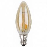 Лампа светодиодная Е14 5W/827 свеча прозрозрачная золото В35 F-LED gold Эра