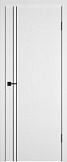 Полотно дверное ДГ 900 Flat М2 Эмаль белая кромка с 4х сторон молдинг черный (Веллдорис)
