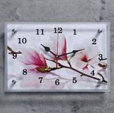 Часы настенные Бело-сиреневые цветы 20х30см 1172937