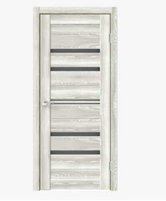 Полотно дверное ДО800 X-Line 6 Клен Крем стекло лакобель черное (Schlager)
