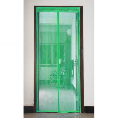 Штора москитная на магнитах на дверь (зеленая) 100х210 см 4095245