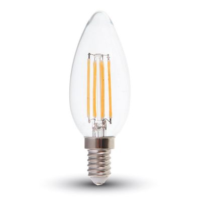 Лампа светодиодная Е14 7W/840 свеча прозрачная В35 F-LED Эра