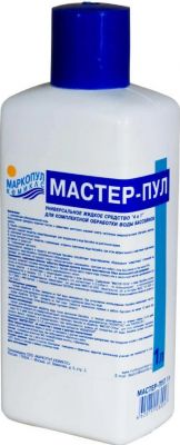 Средство от водорослей и дезинфекции воды Мастер-пул без хлора 4 в 1, флакон 1л 95053 