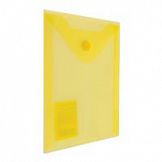 Папка-конверт с кнопкой А6 105х148 мм 0,18 мм Brauberg прозрачная желтая 