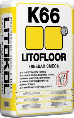 Клей плиточный для керамогранита LitoFloor К-66 (25кг) Литокол