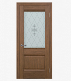 Полотно дверное ДО900 Dominik каштан стекло матовое с рисунком (Schlager)