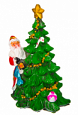 Сувенир керамический Дед Мороз у новогодней елки 16х10х8см