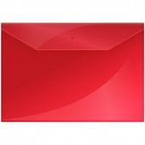 Папка-конверт с кнопкой А4 до 100 л 0,15 мм OfficeSpace прозрачная красная