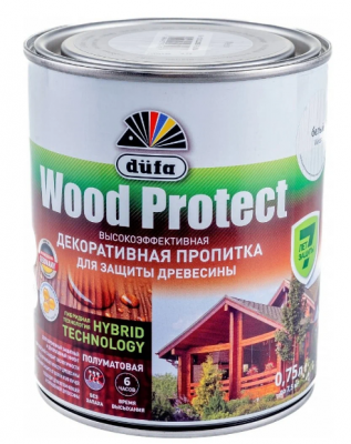 Пропитка Wood Protect для защиты древесины (750 мл) белый Dufa